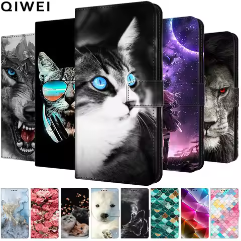 Leather Flip Case For Xiaomi Redmi 9 9T 9A 9AT 9C NFC 8 8A 7 7A Phone Cover Wallet Painted Book Fund