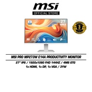 MSI PRO MP273W E14A Business & Productivity Monitor (27 Inch  FHD  IPS  144Hz  3Y)
