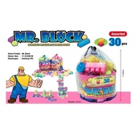 Mr.'s Big BRICK Block Toy. Educational Blocks for Toddlers, 30 Pieces