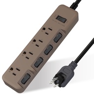 Black Umbrella 3P Extension Cord 5 Cut 4 Seats Matte Latte Rotating Plug Bevel Switch (KU-3546-LT)