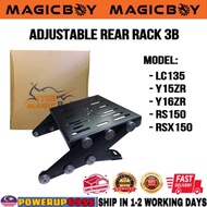 MAGIC BOY ADJUSTABLE REAR RACK MONORACK 3B LC135 V2 V3 V4 V5 V6 V7 V8 Y15ZR Y16ZR Y15 Y16 ZR RS150 R