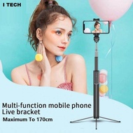 I TECH Portable Rechargeable Bluetooth Metal Selfie Stick Tripod Monopod Maximum 170cm With Phone Br