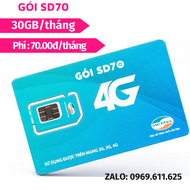 Sim 4G Viettel Gói Cước SD70 / SD90 / SD120 DATA TỐC ĐỘ CAO 1GB / 1.5GB / 2GB - Phí Duy Trì Chỉ Từ 7