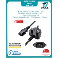 SG Local -UK 3pin to IEC C13 Power Cord Cable 1.5 1.8 3m, IEC C13 Cable,10A above 250V Power Supply 