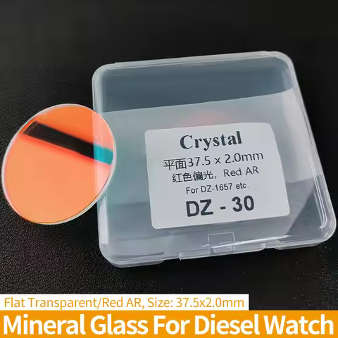 37.5x2.0mm Flat Red Mineral Glass For Diesel Dise DZ 1657 1206 1339 Watch Crsytal Scratch Resistant 