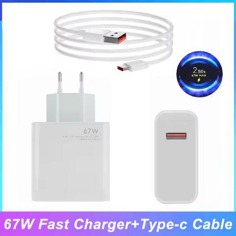 EU 67W Fast Charger for Xiaomi Poco X3 GT F3 GT Poco X4 Pro 5G & Mi Mix Fold Mi 11 11pro 11 Ultra 12