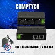 Media Converter 3 Fo 2 Lan 3F2E Fiber Optik Support Poe 3F2E Fiber AAB