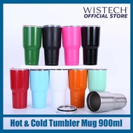 Wistech Insulated Tumbler Mug, Double Wall Vacuum Stainless Steel Cup Bundle 30oz 900ML [Multi Colours Available]