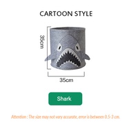 Cartoon Felt Storage Basket 35cm*35cm Round Foldable Storage Box Toys Storage Organizer Bathroom Org