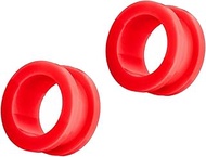 Black Acrylic Dual Flared Ear Plugs Tunnel Piercing Jewellery 12 g (2 mm) Pack of 2, 9/16"(14mm), Ac