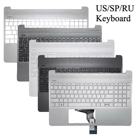 NEW US Keyboard for HP 15-EF 15S-EQ 15-DY 15S-FQ TPN-Q222 Laptop Palmrest Upper Cover Top Case Backl