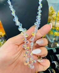 Vòng cổ đá pha lê giọt nước cao cấp ánh chiếu 7 màu lấp lánh