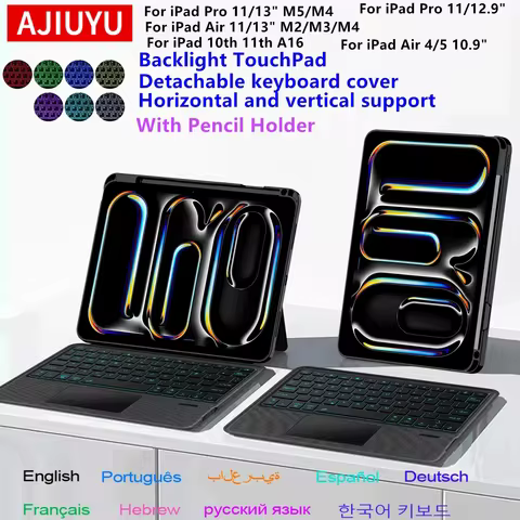 Magic Keyboard Case for iPad Pro M5 11 13 inch 2025 Smart Detachable Keyboard Cover for iPad Pro 13 