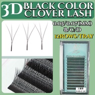 [12 Rows buy 10 get 11boxes]3d- Clover Eyelashes Grafted Eyelashes Not Loose Roots 0.05/0.07 J/B/C/D