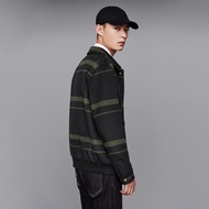 HLA/Hailan House Contrast Color Checked Jacket Classic Lapel with Wool Warm Stylish Jacket Men