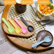 100Pcs plastic spoons individually packaged three in one fork and spoon disposable tableware for des