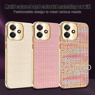 For Oppo A5 Pro OppoA5 Pro OppoA5Pro A5Pro 4G 5G Woven Texture Luxury Electroplated Gold Phone Case 