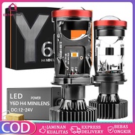 2PCS Car and Motorcycle Led Lights H4 Mini Projector Projector Y7D Y13 Y14 Y15 Super Bright 100-150 