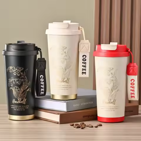 520ML LeakProof Travel Thermo Cup for Tea Coffee Stainless Steel Vacuum Mug Drinkware LeakProof Ther