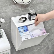 Wall Mounted Storage Box No Punching Mask Box on The Bathroom Wall Bathroom Trash Can Makeup Remover