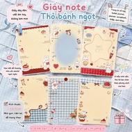 [SET OF 3 PACKS] 60 NOTE PAPER RABBIT CAKE MIX CUTE RANDOM PATTERNS SIZE 8X12CM