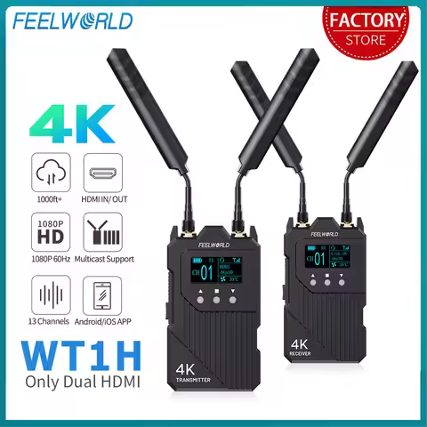 FEELWORLD WT1H Wireless 4K HDMI Video Transmission System 1080P Transmitter Receiver 1000FT Transmis