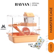 JONSANTY Hamster Cage Set Acrylic Chamber Habitat Syrian Hideout House Guinea Pig Castle Cage