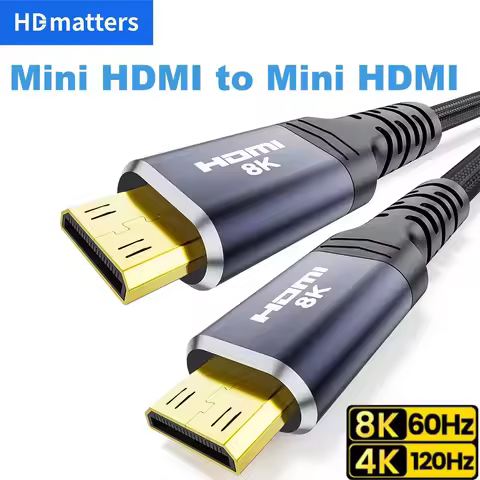 Mini HDMI to Mini HDMI Cable 8K Braided Double Mini HDMI 2.1 Plug Cable for Raspberry Pi Zero Orange