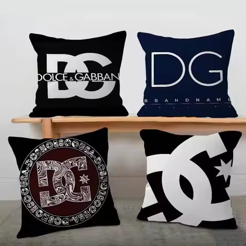 D-DG-G LOGO Cushion Cover Inches Farmhouse Decor Home Throw Pillow Covers For Couch Decorations
