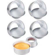 XZJMY 5 Pek Loyang Kek Bulat Aluminium Anti-Lekat Dengan Dasar Boleh Ditanggalkan, loyang kek mini, 