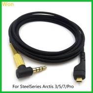 Won Cable  Cord Headphones Replacement 3 5mm 2M Long 78 inch for Arctis 3 5 7  Gaming Headset Cable 