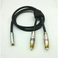 Standard Canare Audio Cable 4mtr Jack 3.5mm Stereo Female To 2 RCA Male