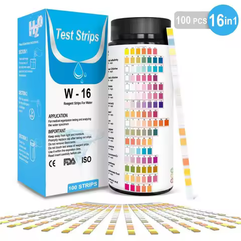 16-In-1 Drinking Water Test Kit Strip Home Water Quality Test Swimming Pool Spa Water Test Strip Nit