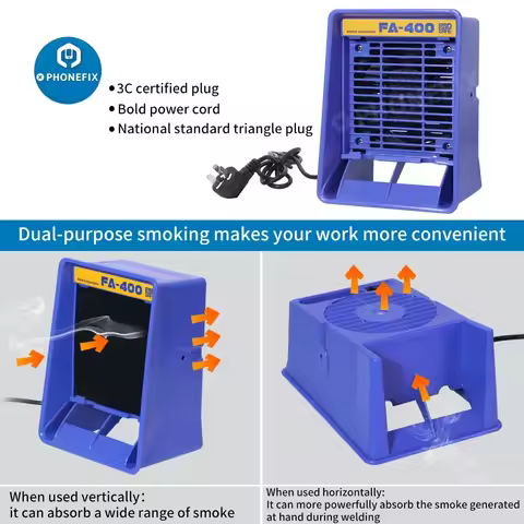 220V/110V Solder Iron Smoke Absorber ESD Fume Extractor Smoking Instrument with 1pcs Free Activated 