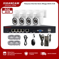 XIHANCAM Paket CCTV POE 4 Channel 4 Kamera Kit NVR POE 5MP 4CH Kamera CCTV POE Komplit Siap Pasang