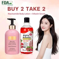 Sakura Niacinamide Body Lotion And Alpha Arbutin Body Whitening Serum Alpha Arbutin Lotion
