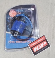 CRUN COIL BUSI MIO BIRU RACING. kuil pengapian yamaha nouvo. mio sporty. smile dan soul karbu. 5LW 5