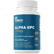 Dr. Tobias Alpha GPC 600mg Per Serving - Bioavailable Choline Supplements for Brain, Memory and Focu