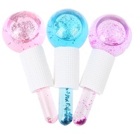 2PcsBox Crystal Ice Hockey Roller Energy Massage Beauty Facial Eye Crystal Ball Massager Water Wave Ice Globes Skin Care