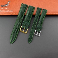 (Green - 1/2 padded) KY da REAL leather men's and women's watch strap, luxurious and individual styl