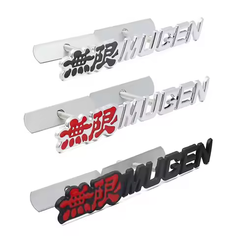 3D Metal Logo Mugen Emblem Letters Car Front Grill Badge For Honda Civic FN2 Accord CRX CRZ EP3 Jazz