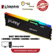 Kingston FURY Beast DDR5 RGB Desktop Gaming Memory RAM - 4800MHZ / 5200MHZ / 5600MHZ /6000MHZ