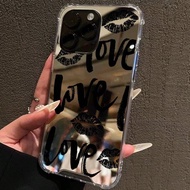 Love Indeed Pattern Mirror Anti-Fall Sleeve Phone Case Compatible With IPhone Waterproof Shockproof 