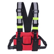 Walkie Talkie Double Chest Bag Radio Reflective Chest Harness Holder Bag Vest Rig Walkie Talkies Fro