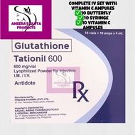 AMEERAS GLUTA FDA APPROVED TATIONIL600MG WITH COMPLETE PUSH SET WITH VITAMIN C AMPULES rcJX