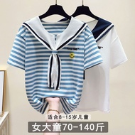 Big Girl Fat Girl Clothing 12 Years Old Girl Summer Clothing Children Street Wear Short-Sleeved Juni