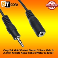EasyLink Gold Coated Stereo 3.5mm Male to 3.5mm Female Audio Cable 5Meter (11363)