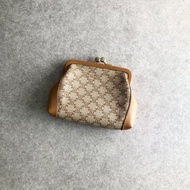 【 日本直送 名牌中古包 】CELINE સેલિન મકાડમ 錢包 米色 PVC 皮革 零錢包 vintage 古董 4zp4nm