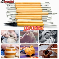 11PCS/Set Clay Pottery Tools/ Clay Carving Tools Pottery Clay - Wooden and Iron Handle/Clay Pottery 