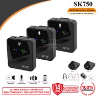 SK750 Microphone Clip On Wireless Mic Camera HP Dual Mikrofon